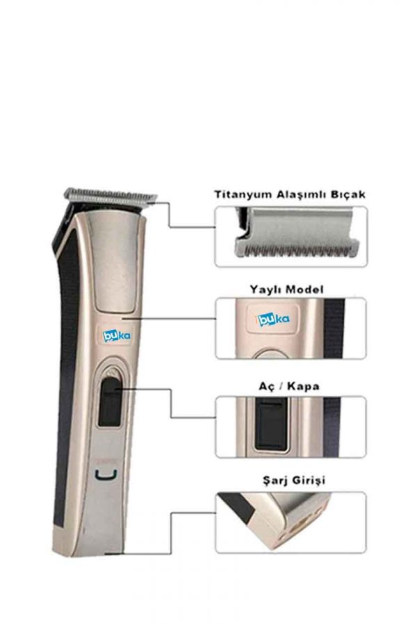 Profesyonel Titanyum T Bıçaklı Tıraş Makinesi Saç Ve Sakal Düzeltici Ense Tüy Kesme Traş Makina 128